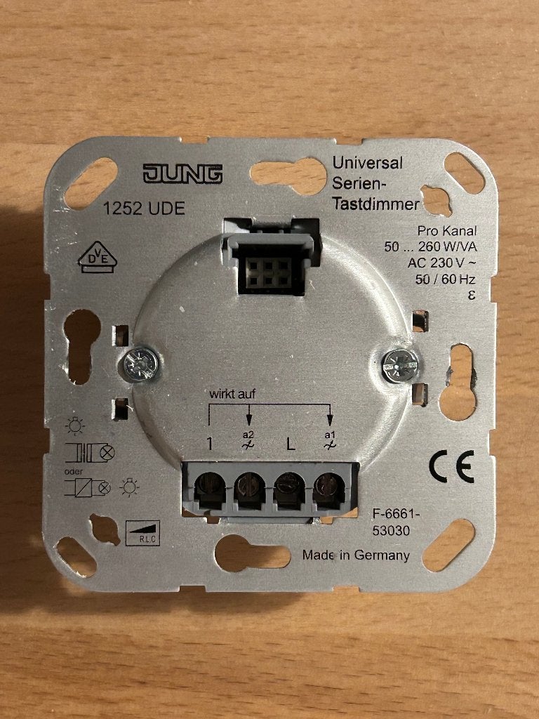 Universele JUNG 1252 UDE serie tastdimmer (inbouw), Ophalen of Verzenden, Zo goed als nieuw, Jung, Schakelaar