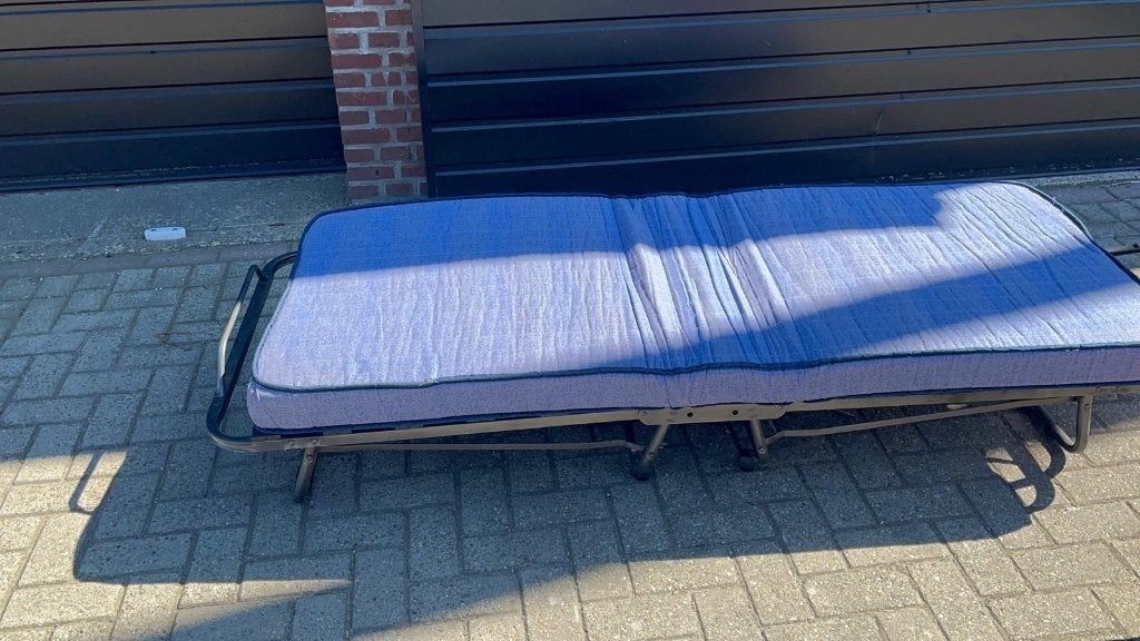 Leuk opklapbed, Ophalen, Gebruikt, Eenpersoons, Blauw
