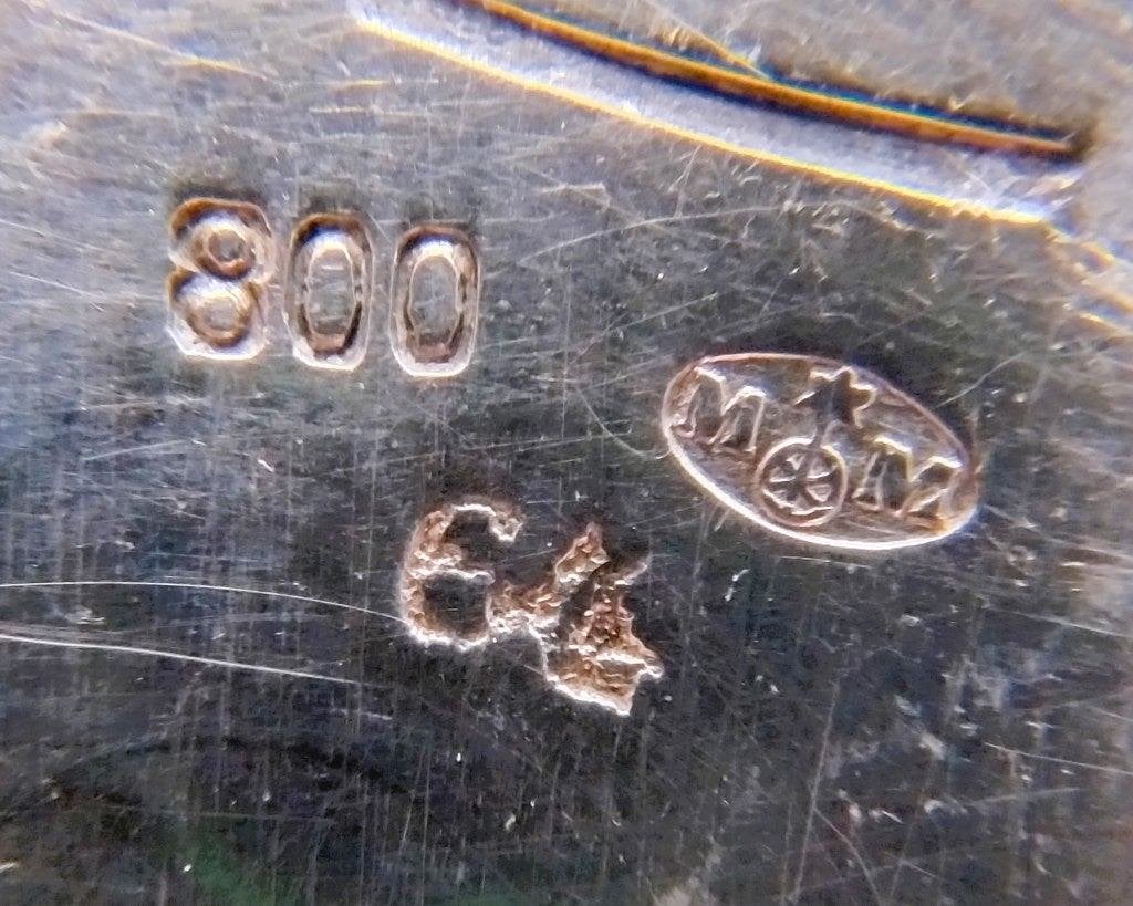 Zilveren bonbonmandje, M. Mayer, Mainz, Duitsland, 800, Verzenden, Zilver