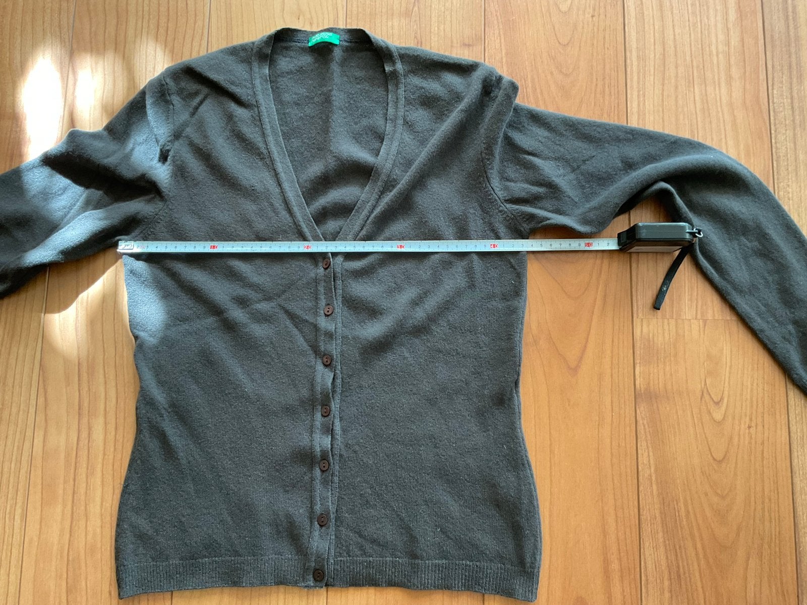 Benetton bruin wollen vest, maat S, Ophalen of Verzenden, Gedragen, Maat 36 (S), Bruin