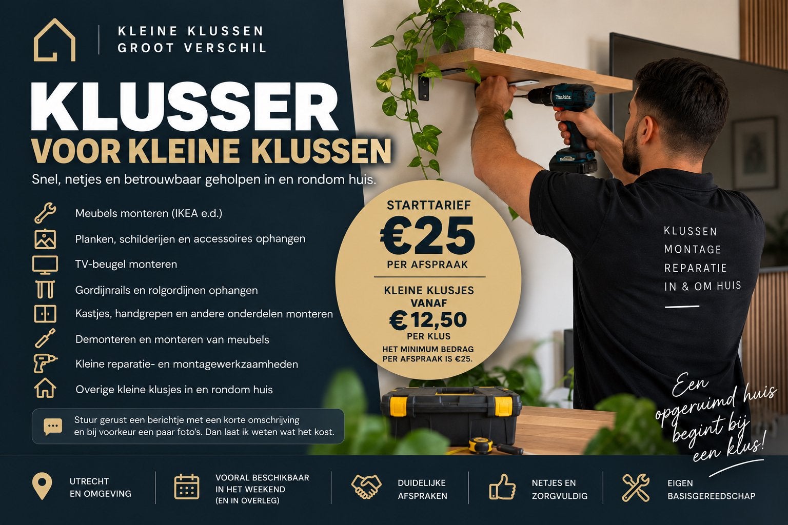 🔧 Handige klusser | Kleine klusjes vanaf €12,50 | Utrecht