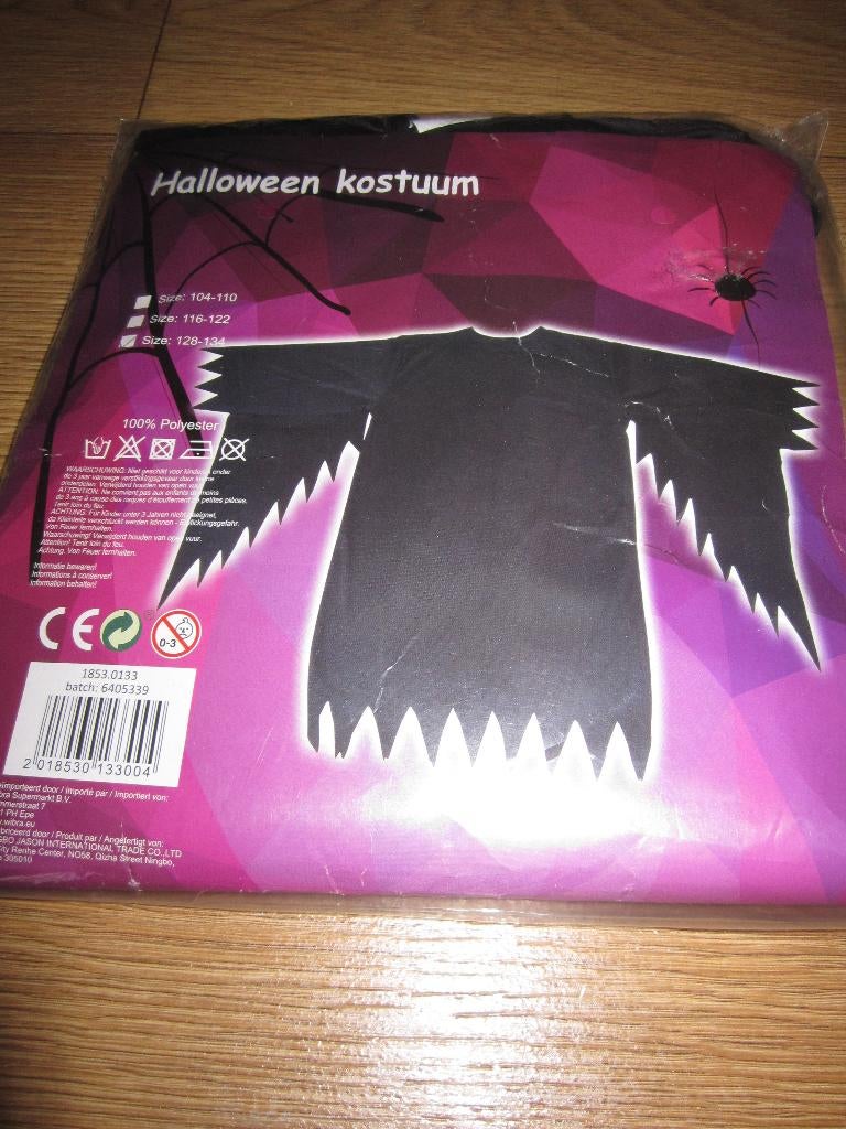 Halloween/Carneval zwart kostuum mt 104/110 en 128/134 Nieuw, Kinderen en Baby's, Carnavalskleding en Verkleedspullen, Ophalen of Verzenden