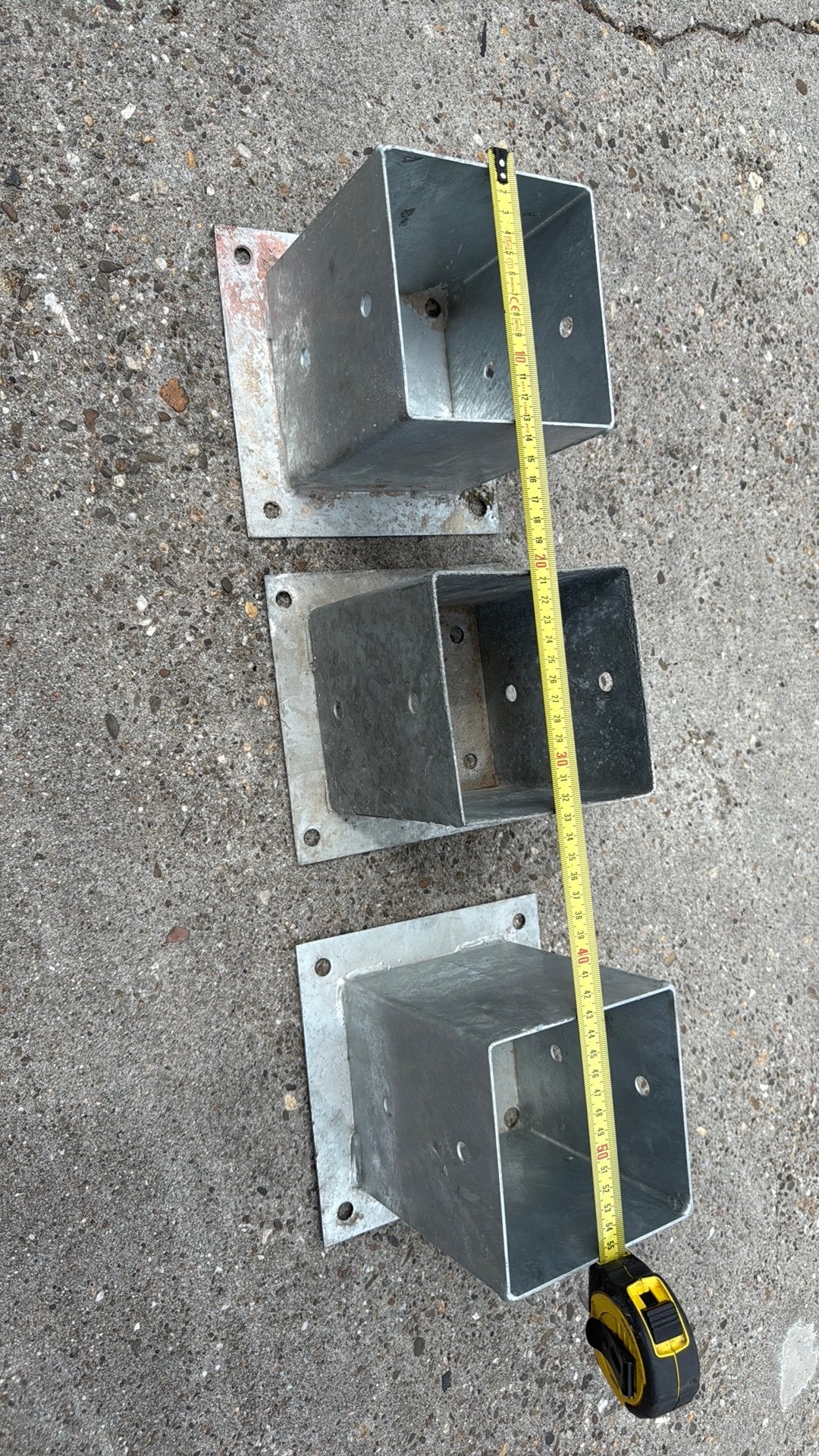 3x Gegalvaniseerde Paalhouders - 12,5 x 12,5 cm, Ophalen of Verzenden, Gebruikt, Overige typen