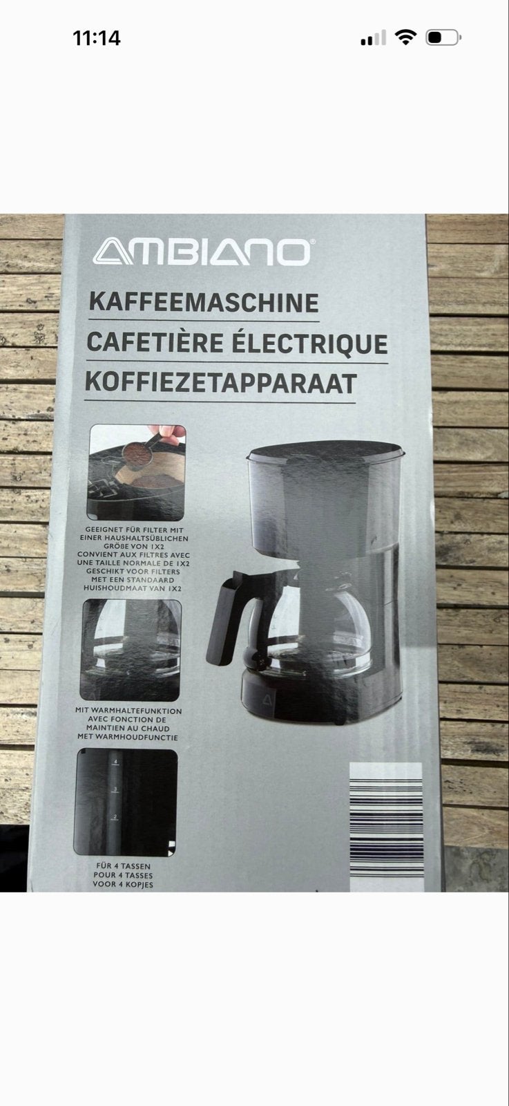 Ambiano Koffiezetapparaat 600W - Nieuw, voor camping/camper, Ophalen, Overige modellen, Nieuw, Gemalen koffie