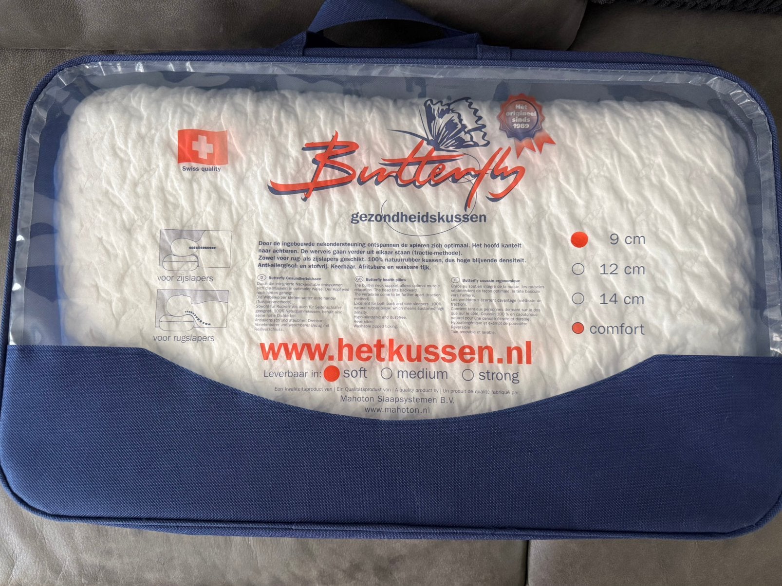 Butterfly gezondheidskussen Single 9 comfort soft, Huis en Inrichting, Slaapkamer | Beddengoed, Ophalen of Verzenden, Eenpersoons
