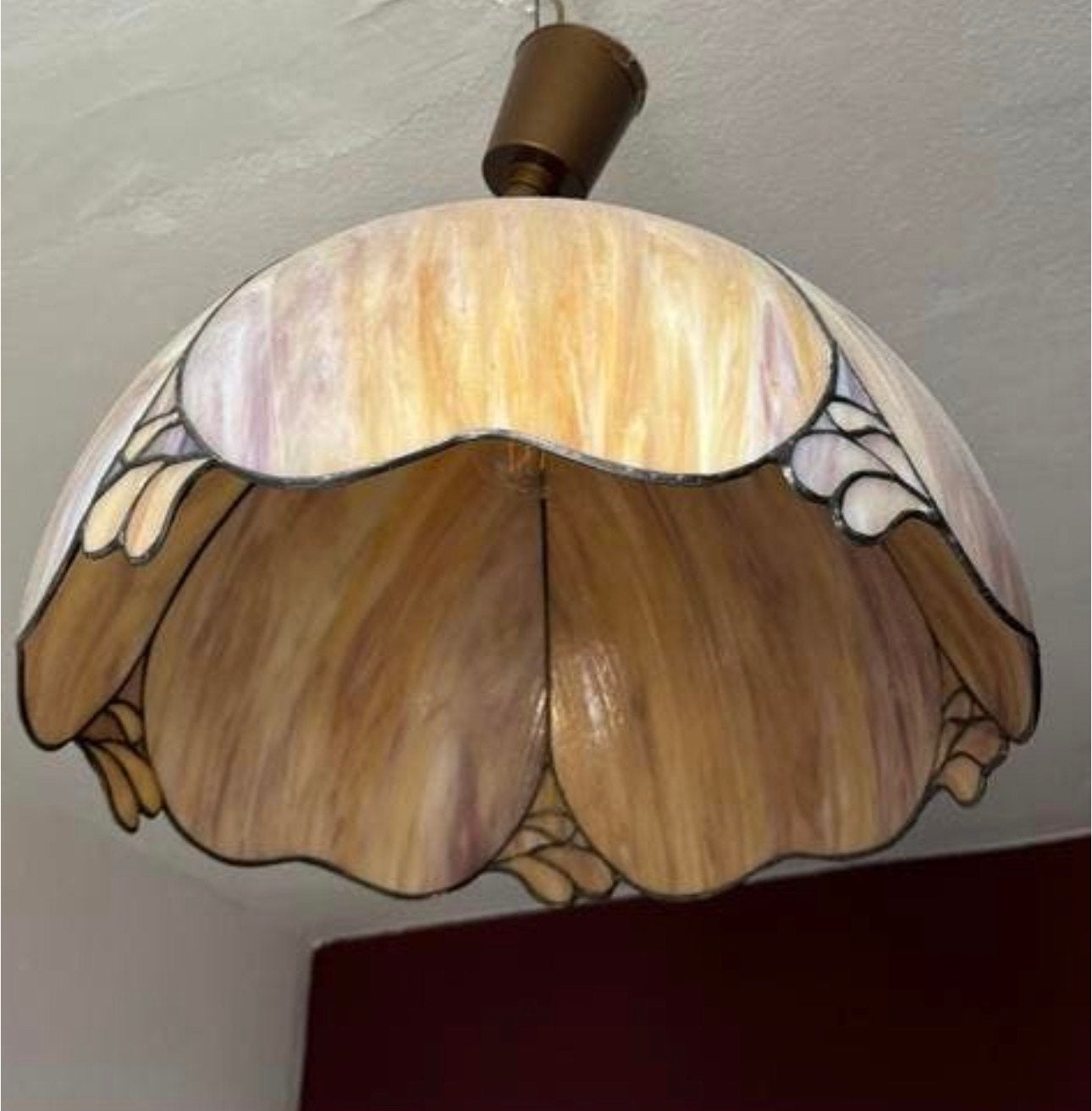 Vintage Tiffany plafond/ hang lamp, Ophalen