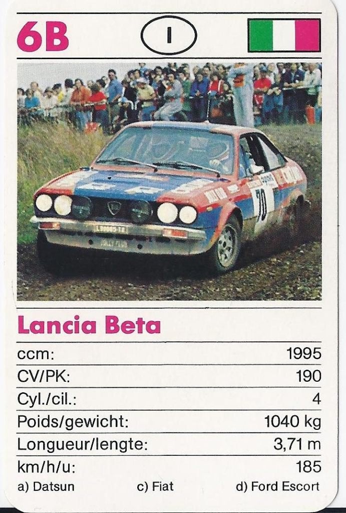 W2878 autokaartje 6b lancia beta, Ophalen of Verzenden, Zo goed als nieuw, Auto's