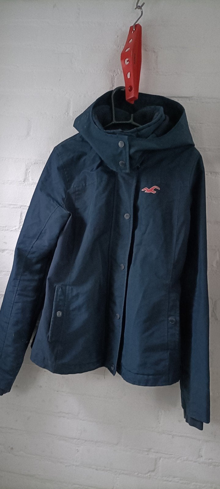 Hollister jas, donkerblauw, maat S, Blauw, Ophalen of Verzenden, Maat 34 (XS) of kleiner, Gedragen