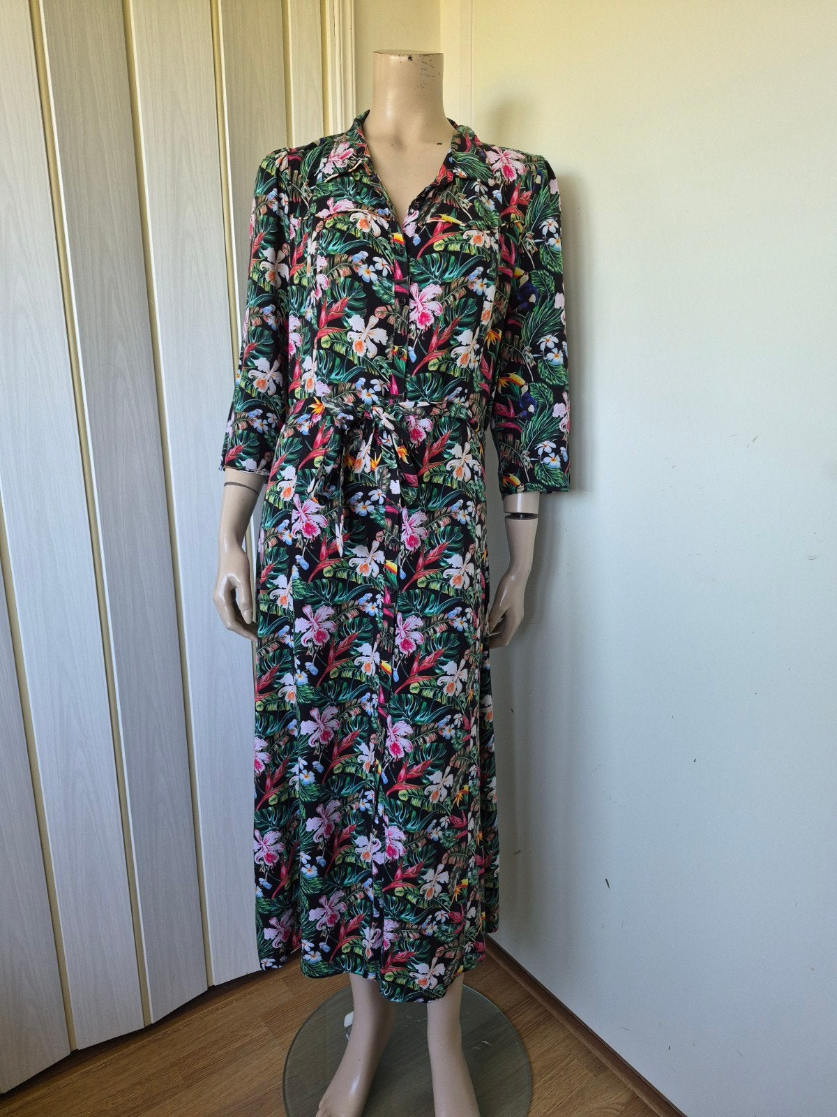 Juffrouw Jansen blousejurk/jurk zomer tropical maat 42/XL, Kleding | Dames, Meerkleurig, Maat 42/44 (L), Ophalen of Verzenden