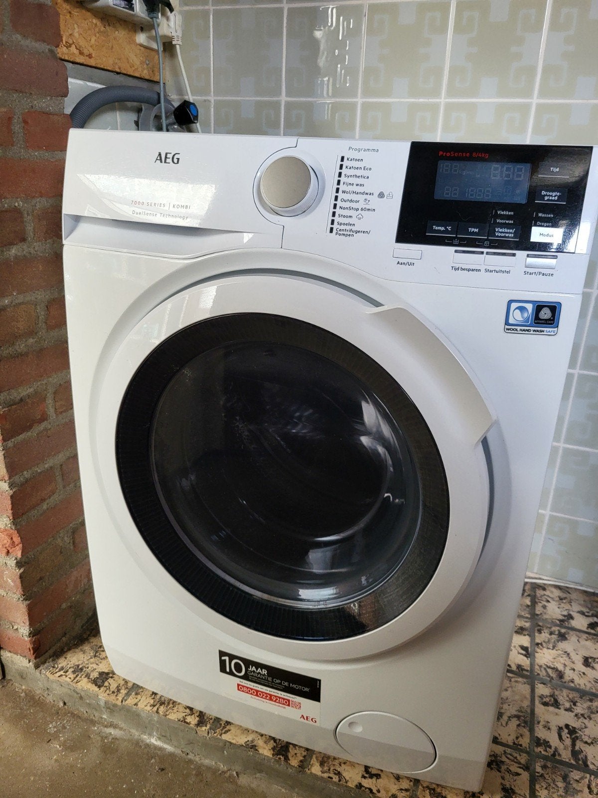 AEG combi was- en droogmachine, Witgoed en Apparatuur, Ophalen, Minder dan 85 cm, 8 tot 10 kg, 1600 toeren of meer