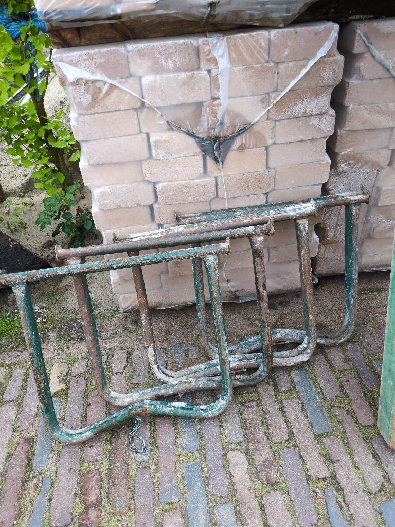 bouwschragen steigerplanken metselprofielen steigerbokjes ., Doe-het-zelf en Verbouw, Ophalen, Gebruikt, Gevelsteiger, Minder dan 2 meter