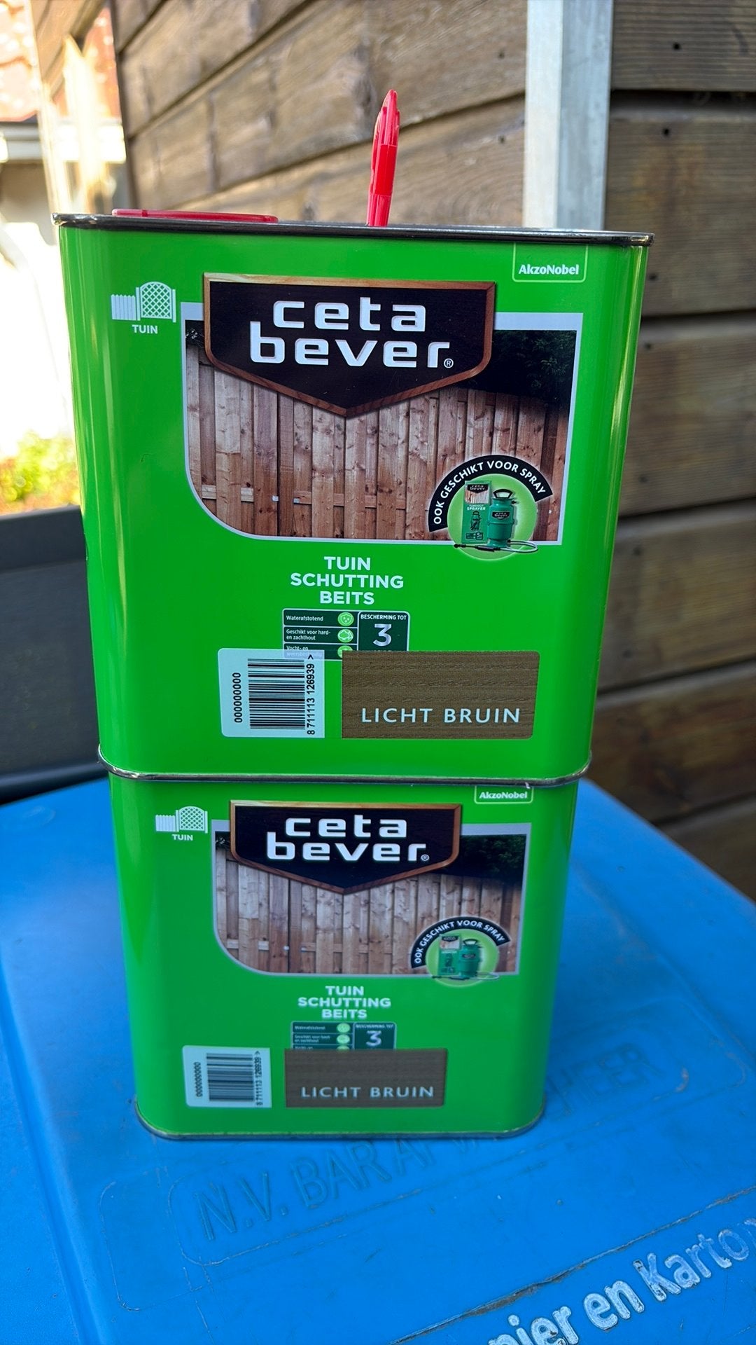 Ceta bever 2 x 2,5 liter tuin schutting beits lichtbruin nie, Doe-het-zelf en Verbouw, Verf, Beits en Lak, Ophalen, Bruin, Nieuw