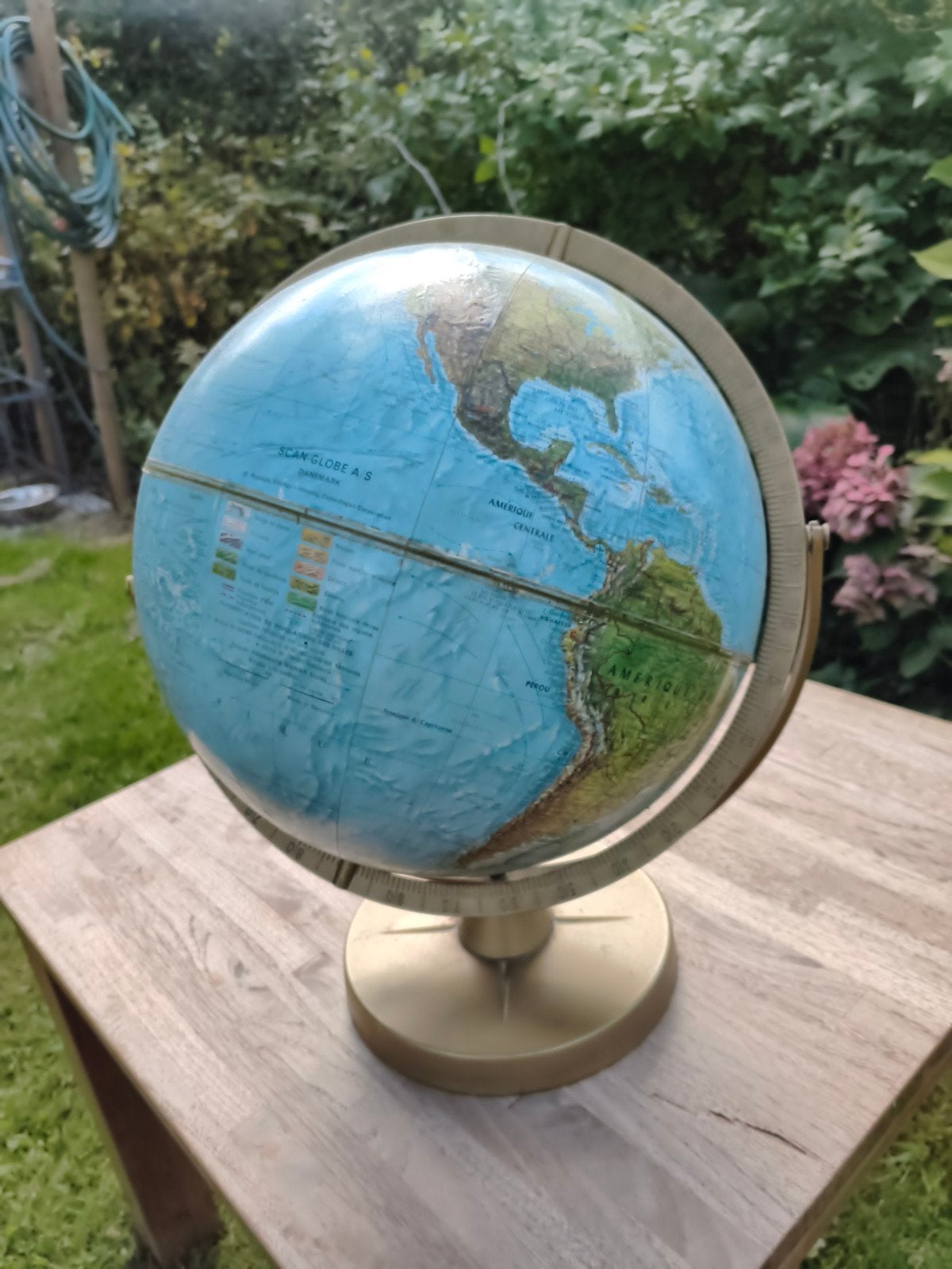 Vintage Scan-Globe A/S Wereldbol - Fysisch/Staatkundig, Ophalen, Gebruikt, Kunststof, Draaibaar