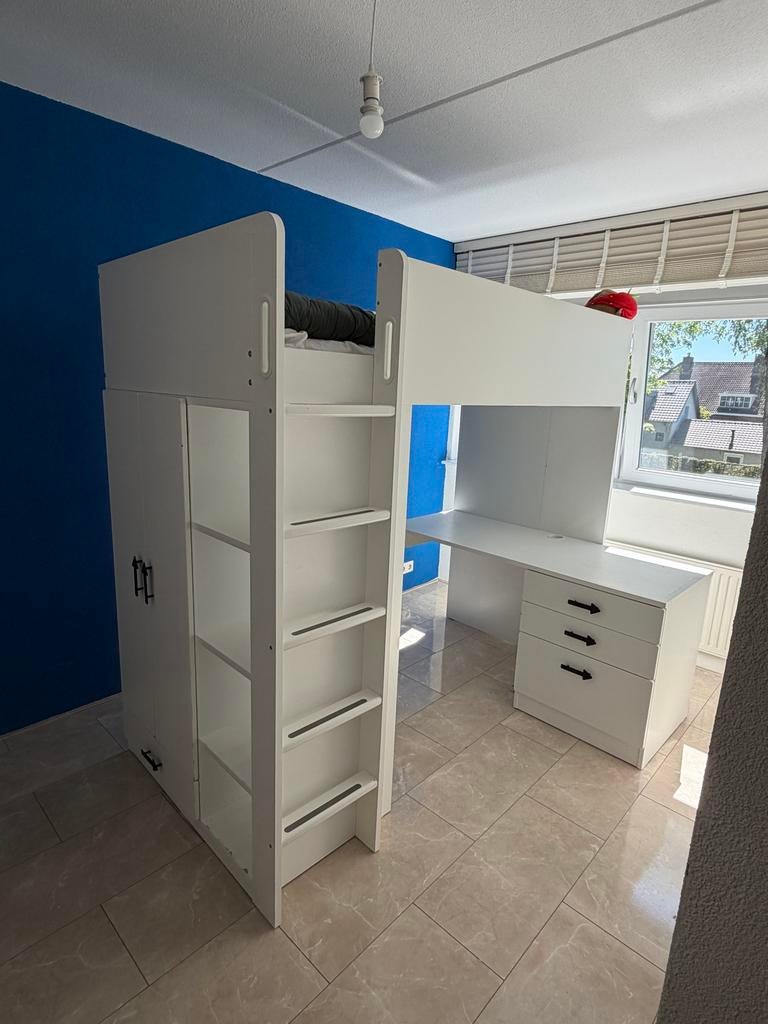 Ikea Hoogslaper met bureau en opbergruimte, Ophalen, Gebruikt, Eenpersoons, 90 cm