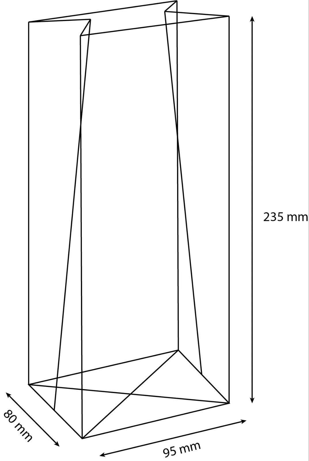 Blokbodem zakjes/sta zakjes 95x80x235mm per 100 stuks, Ophalen of Verzenden, Nieuw