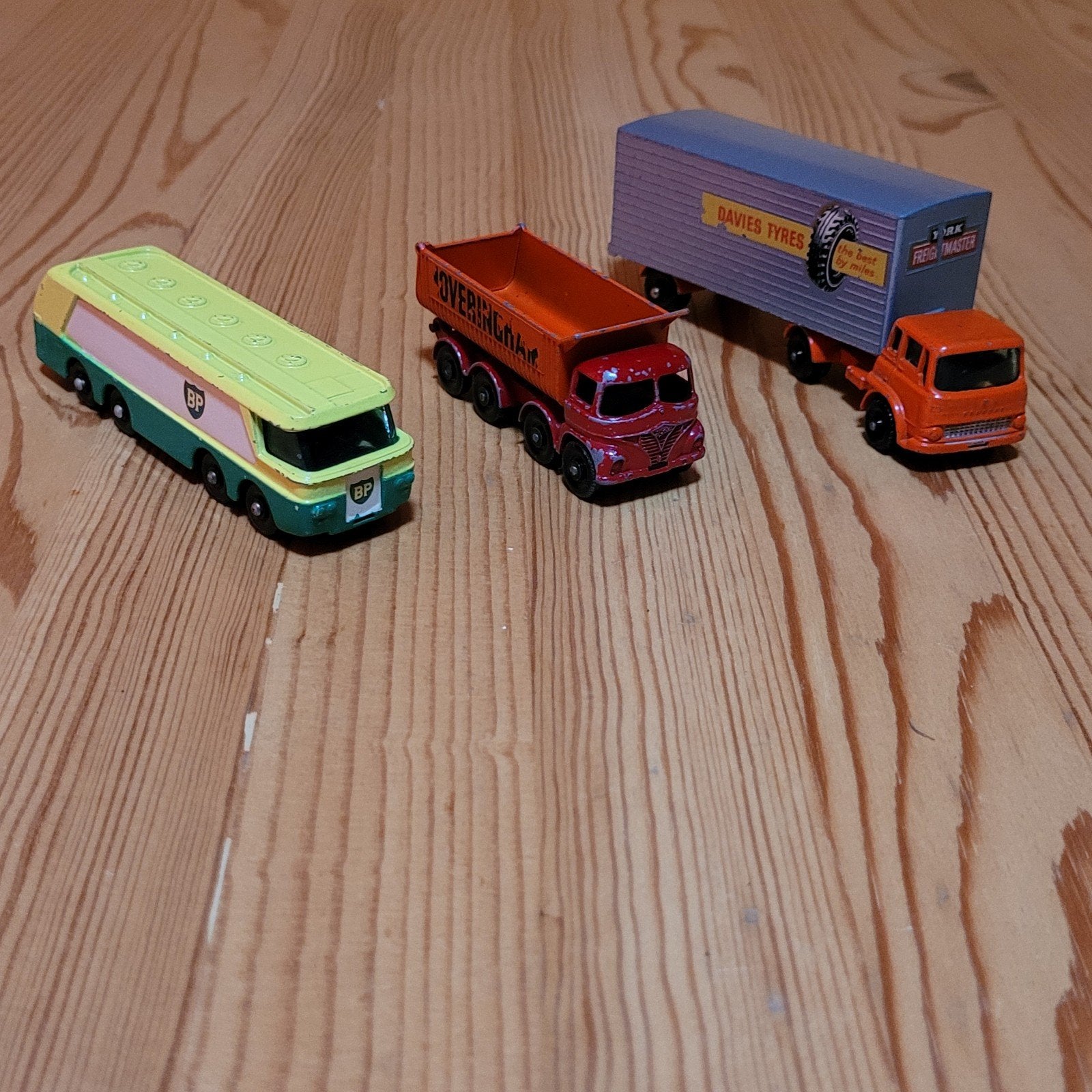 Vintage Matchbox Lesney vrachtwagens en BP tankwagen, Ophalen of Verzenden, Gebruikt