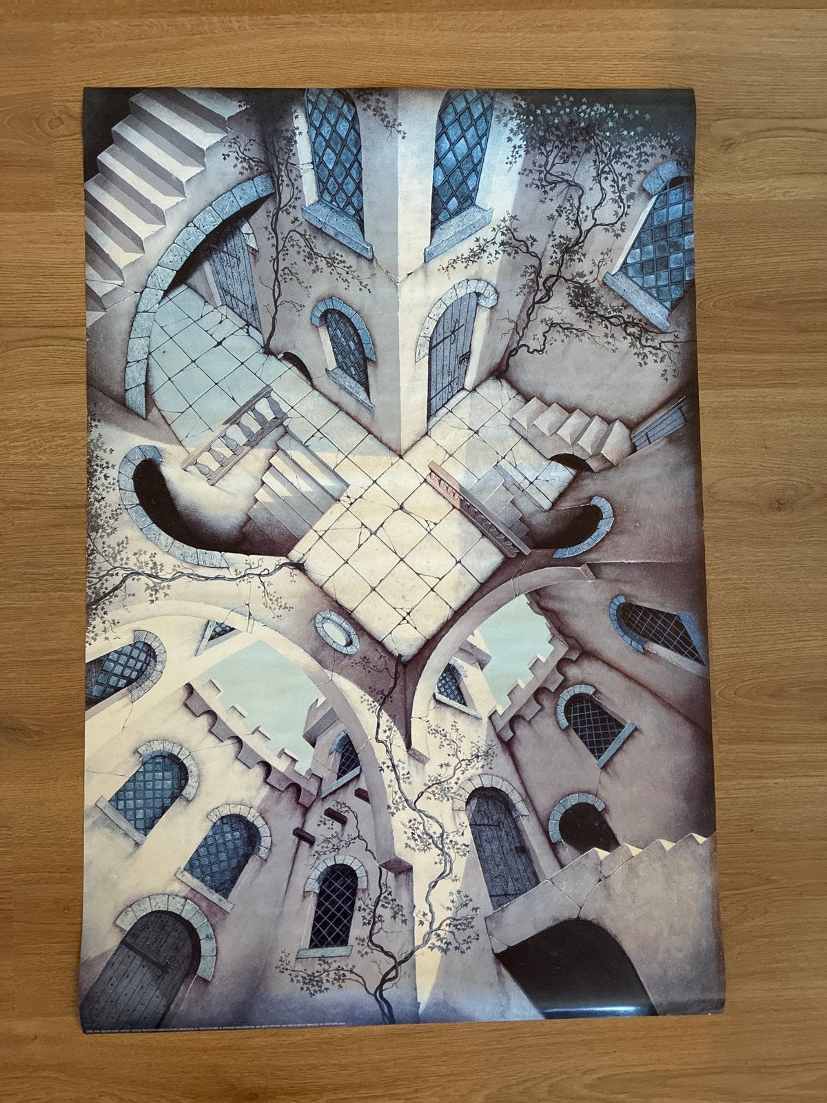 60x90 poster - Escher-stijl, Ophalen, Deurposter of groter, Overige onderwerpen, Rechthoekig Staand