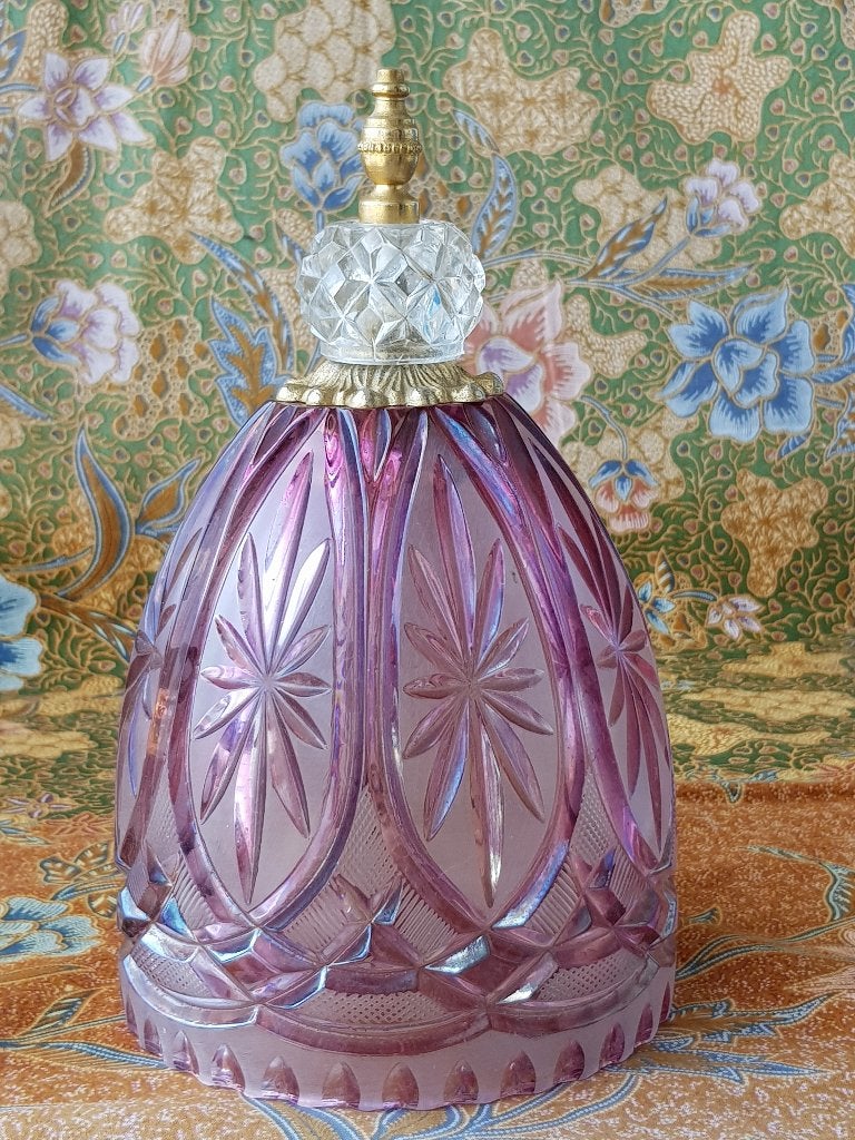 Grote oude dome tafelbel uit Engeland van kristal en koper., Ophalen of Verzenden