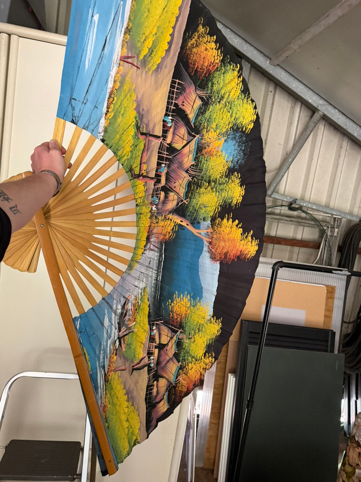 Grote waaier ter decoratie, Antiek en Kunst, Ophalen of Verzenden