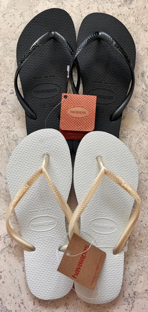 2x Havaianas slim slippers maat 35/36!, Kleding | Dames, Schoenen, Slippers, Overige kleuren, Nieuw, Ophalen of Verzenden