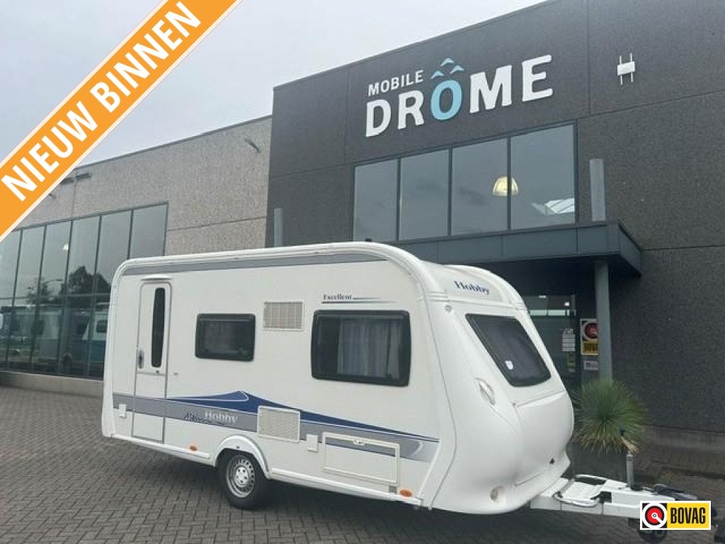 Hobby Excellent 440 SF VOORTENT + LUIFEL +FIETSE, Hobby, Dwarsbed, Bedrijf, Treinzit