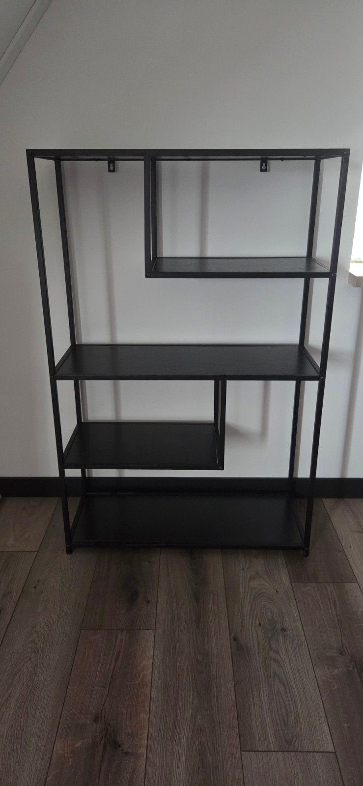 Zwarte wandkast, Ophalen, Met plank(en), Modern, Industrieel, 100 tot 150 cm