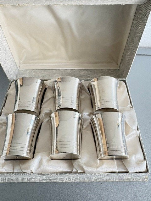 6 zilver antieke borrel Berkers Zweeds Anno 1912, Verzenden, Zilver