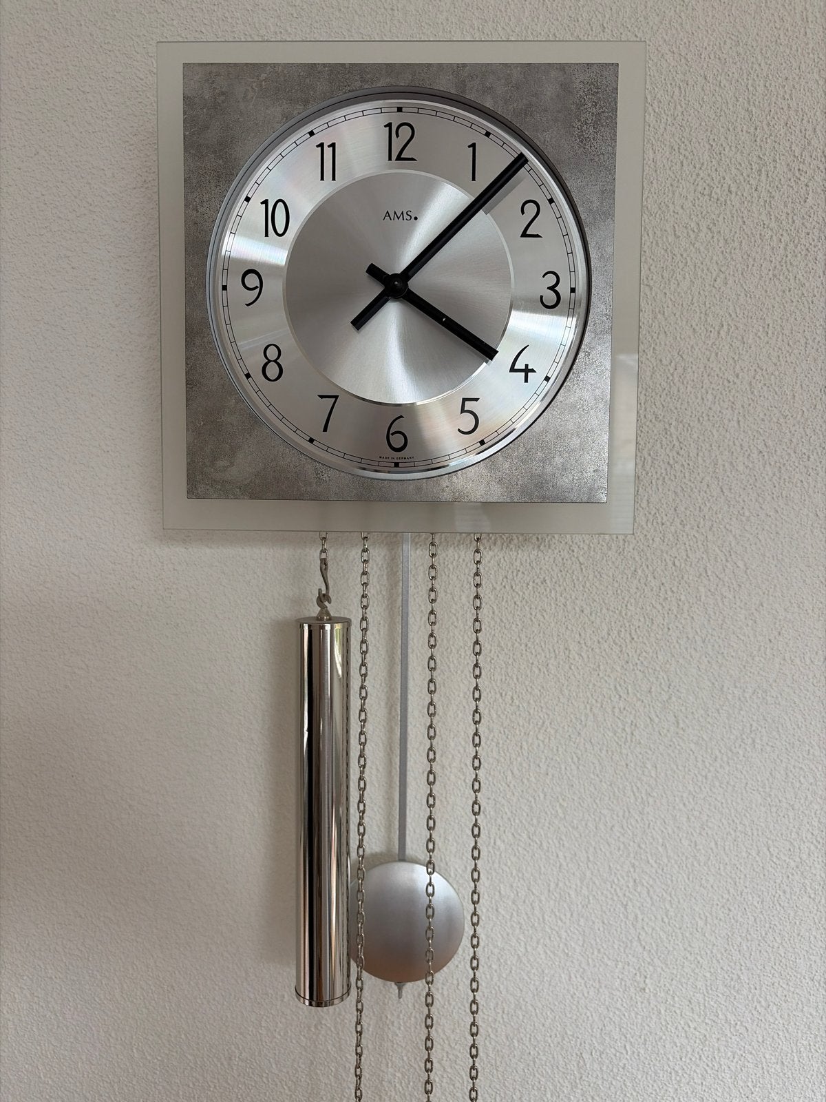 Moderne AMS wandklok, mechanisch 8-daags uurwerk, Ophalen