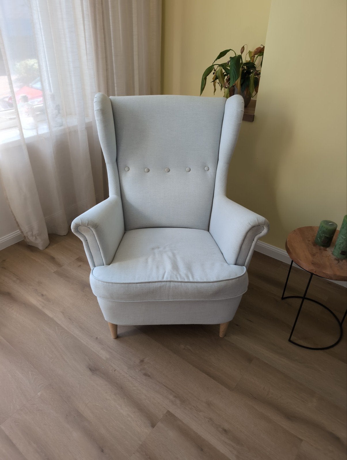 Ikea strandmon fauteuil grijs, Huis en Inrichting, Fauteuils, Ophalen, Gebruikt, 75 tot 100 cm, 50 tot 75 cm