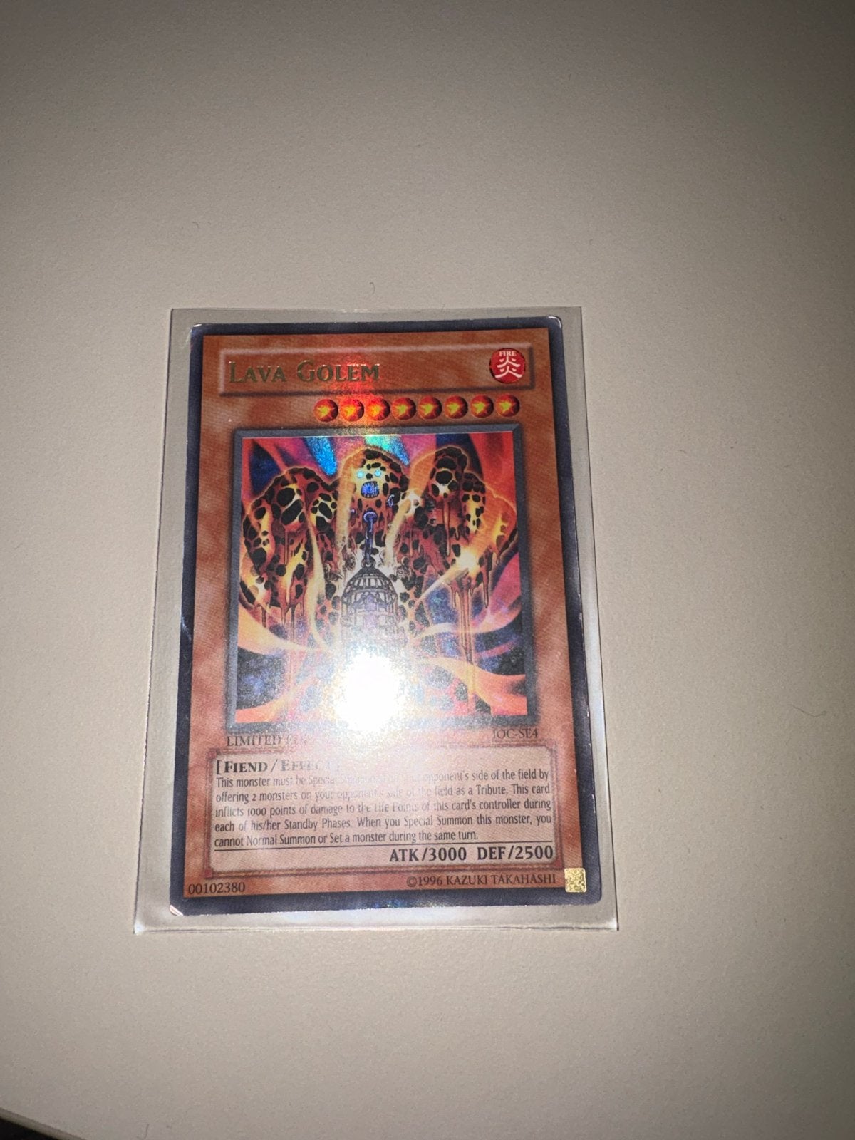 Yu-Gi-Oh! Lava Golem Kaart - Limited Edition, Ophalen, Zo goed als nieuw