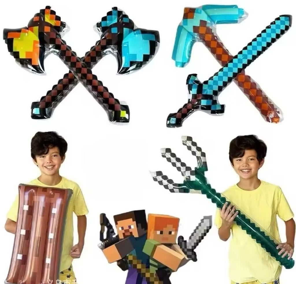 Diverse MINECRAFT opblaasbare items! VERJAARDAG, THEMAFEEST, Verzenden, Nieuw, Versiering, Verjaardag