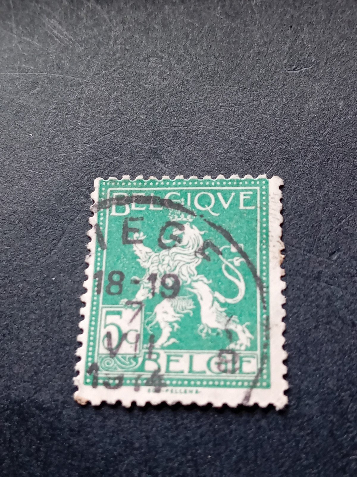 Belgische postzegel met leeuw, gestempeld, 1918-1919, Postzegels en Munten, Postzegels | Europa | België, Ophalen of Verzenden