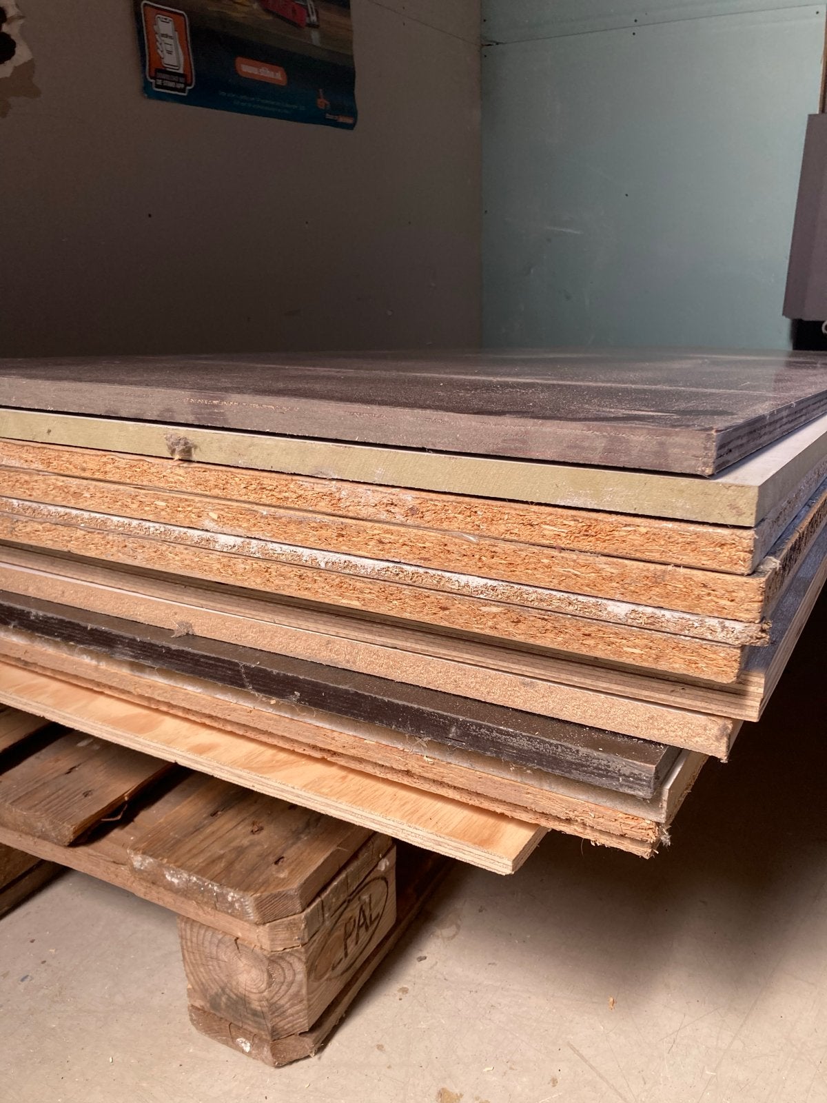 Diverse platen: Betonplex, spaanplaat, multiplex (6-7 stuks), Gebruikt, Minder dan 25 mm, Overige typen, Ophalen of Verzenden