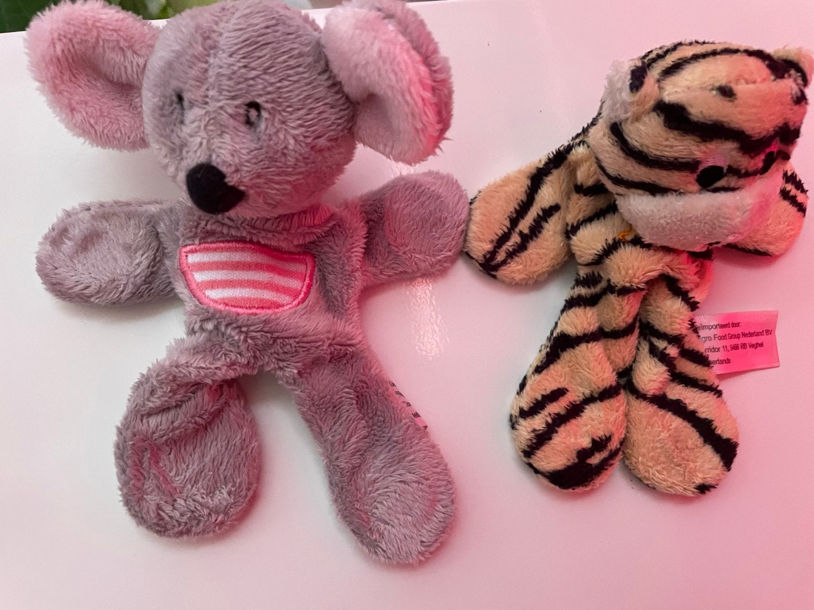 Koelkastmagneten als Set van 2 knuffels: muis  en Tijger, Kinderen en Baby's, Speelgoed | Knuffels en Pluche, Ophalen of Verzenden