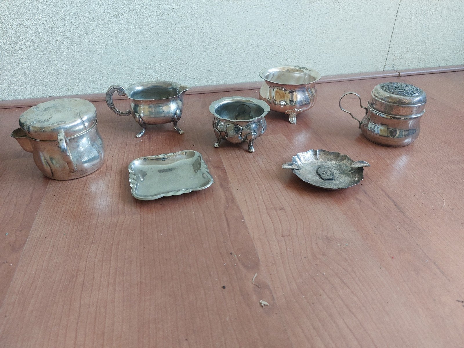 Diverse verzilverde items: bestek, kandelaars, schaaltjes, Ophalen of Verzenden