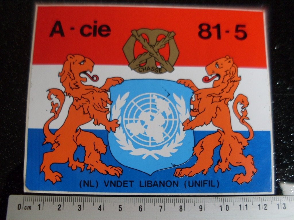 sticker (NL) vndet libanon (unifil) A-cie 81-5 logo chasse, Verzamelen, Verzenden, Zo goed als nieuw, Bedrijf of Vereniging