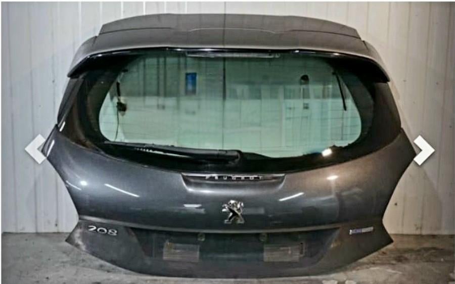 Achterklep Peugeot 208 2013 Anthraciet (zonder spoiler), Ophalen, Gebruikt, Achterklep, Achter
