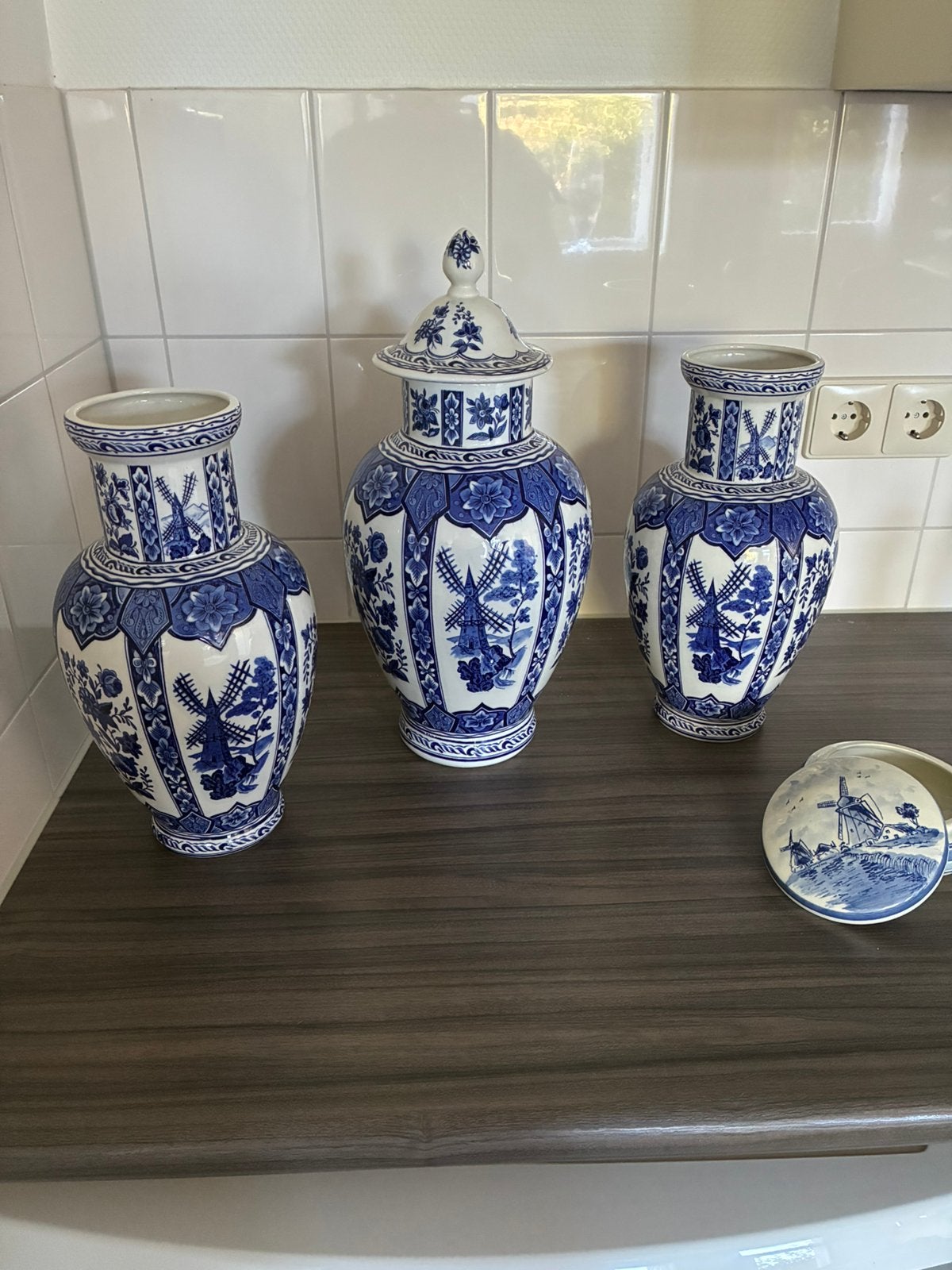 3 Blauwe vazen, Antiek en Kunst, Ophalen