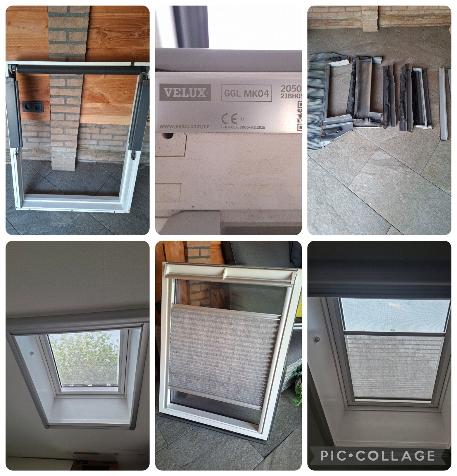 Velux GGL MK04 Dakraam met plise en zonwering, Ophalen, Gebruikt, Minder dan 80 cm, 80 tot 120 cm
