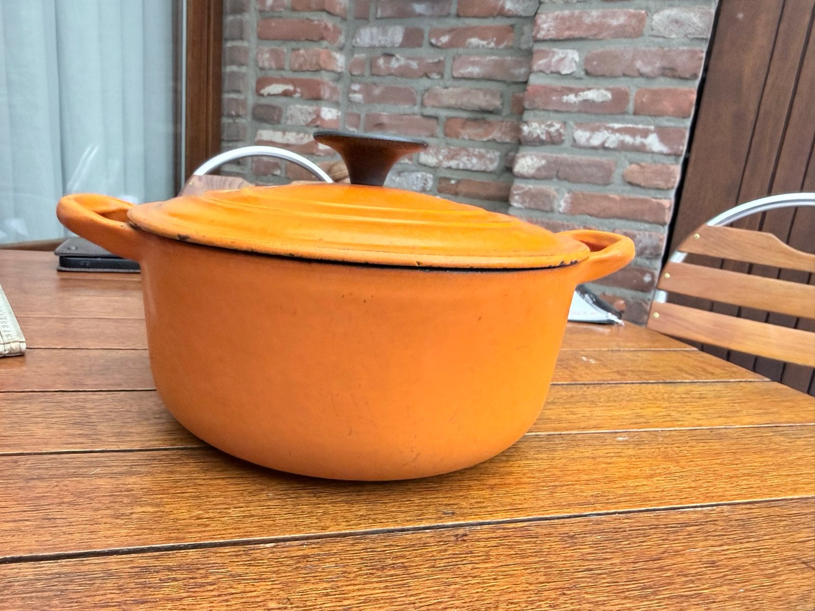 Le Creuset braadpan 20 cm, Huis en Inrichting, Keuken | Potten en Pannen, Ophalen, Gebruikt, Met deksel, Le Creuset