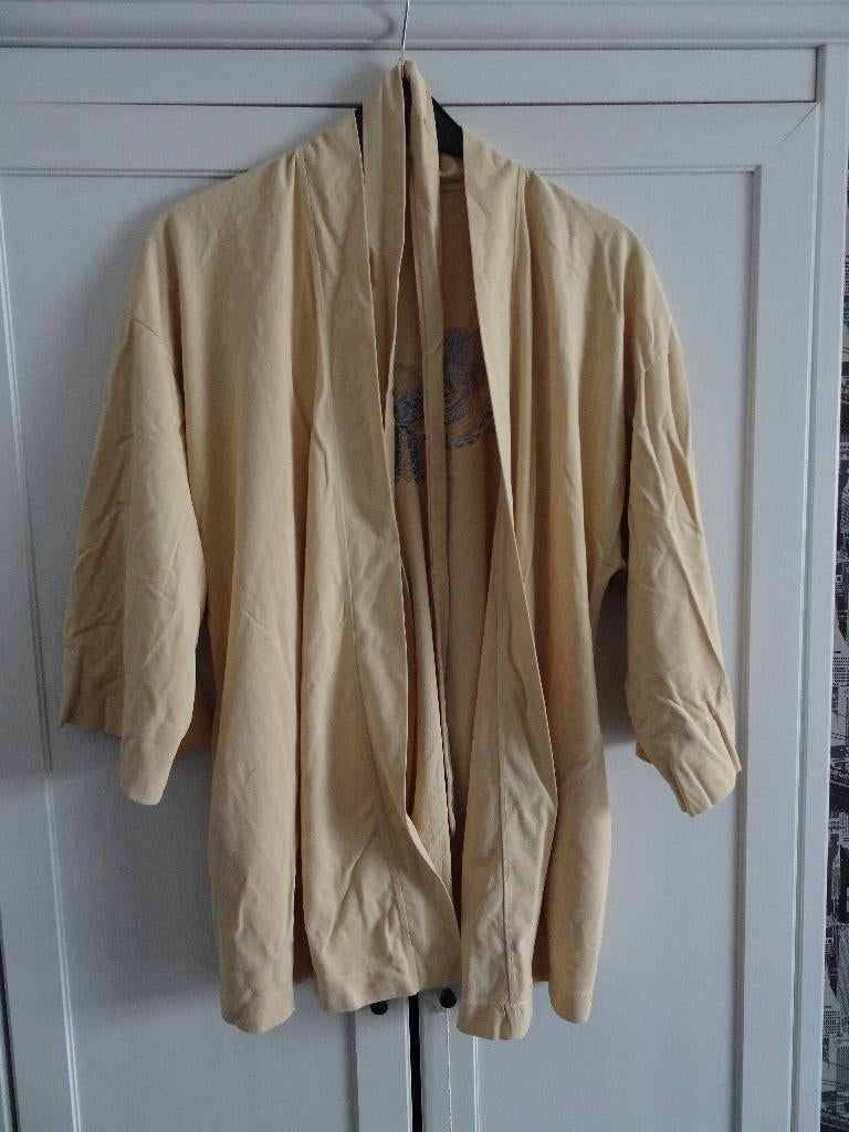 Vintage kimono ochtendjasje jaren ’70 – uniek & eyecatcher!, Kleding | Dames, Pyjama's, Zo goed als nieuw, Maat 38/40 (M), Ophalen of Verzenden