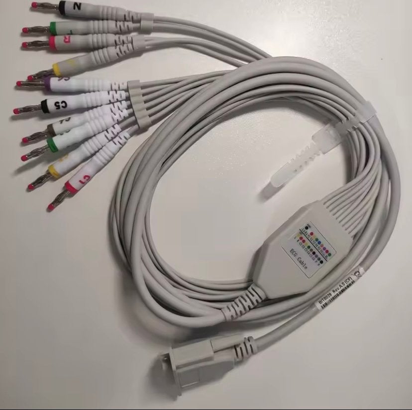 Nieuwe 12-afleidingen ECG-kabel (4 mm, banaanstekker, IEC), Ophalen of Verzenden, Nieuw