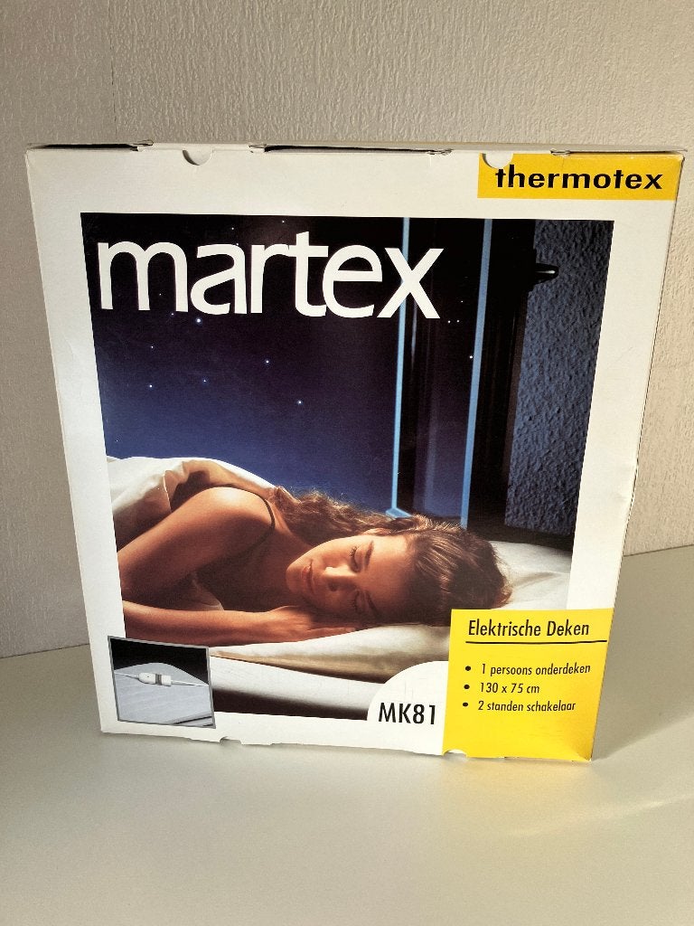 Nieuw: Martex elektrische onderdeken 1 persoons 130x75 cm, Eenpersoons, Wit, Overige typen, Nieuw