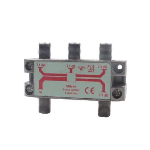 Tratec Verdeler 4-voudig coax SBN-04, Ophalen of Verzenden, Nieuw, Minder dan 2 meter, Coaxiale kabel