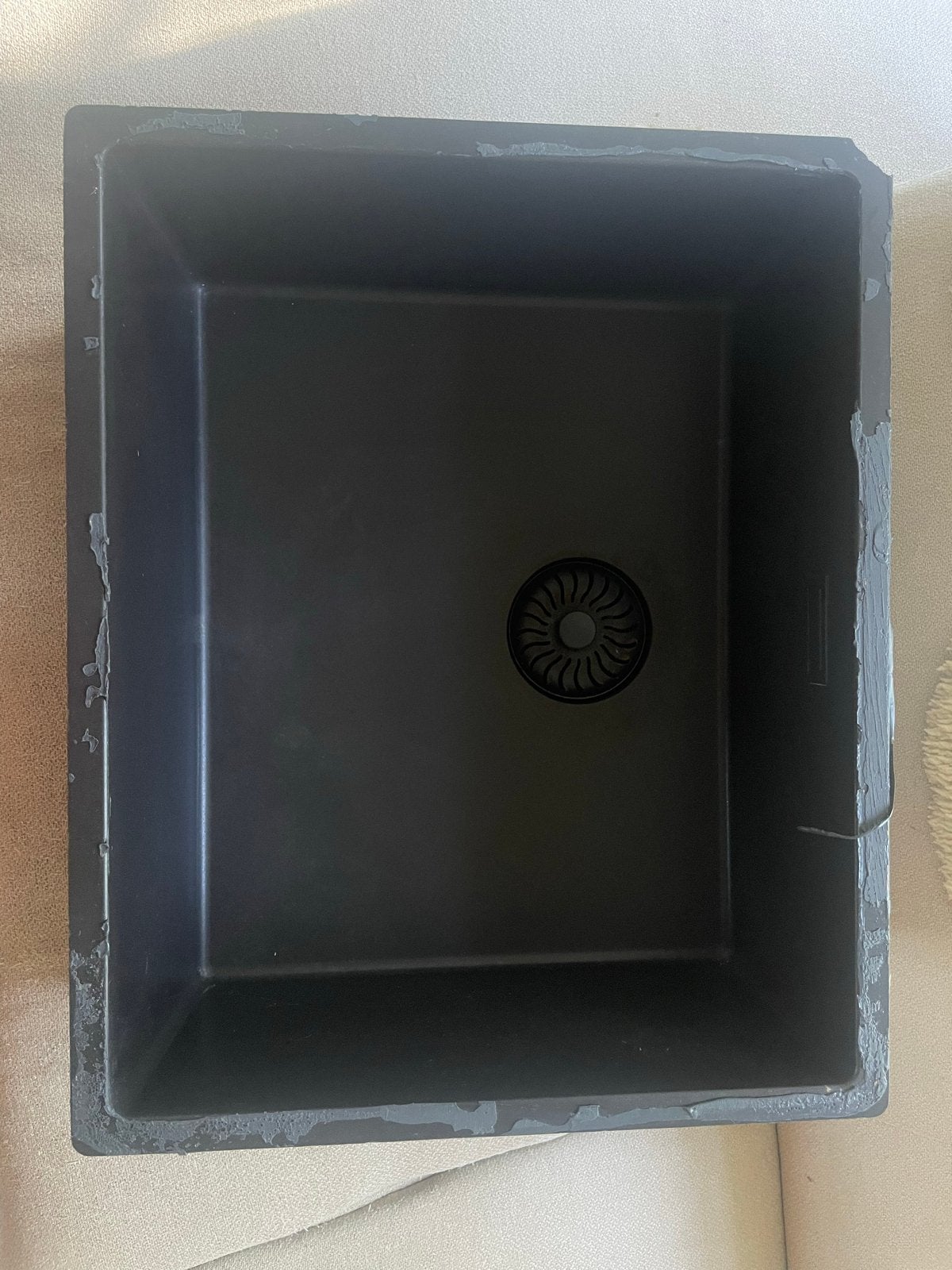 Caressi spoelbak CAGRRPP50BK-FL - zwart - vlakke inbouw, Zwart, Zo goed als nieuw, Minder dan 100 cm, 25 tot 50 cm