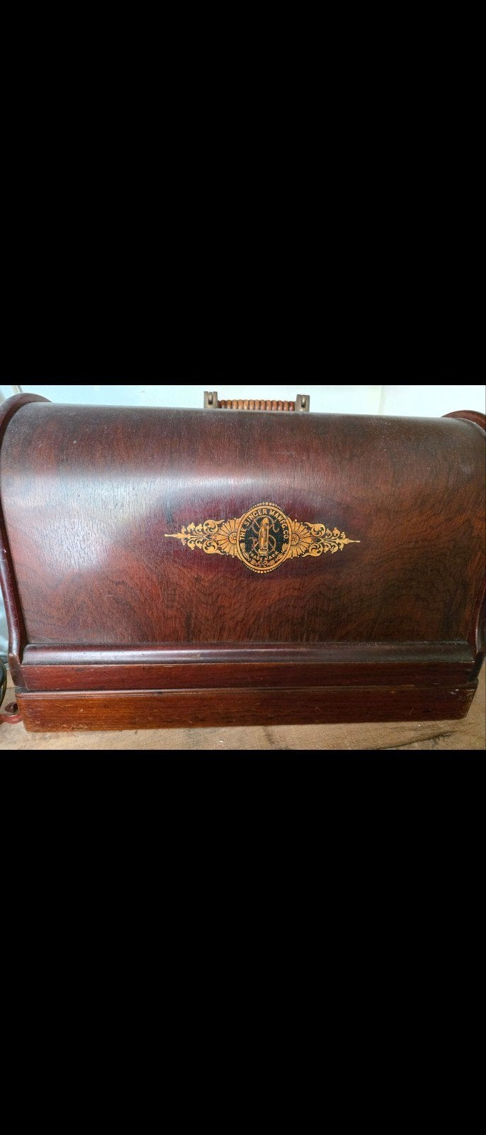 Antieke Singer Naaimachine in Houten Koffer, Ophalen of Verzenden
