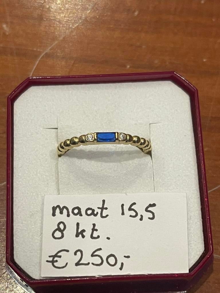 Ring 8kt maat 15,5, Sieraden, Tassen en Uiterlijk, Antieke sieraden, Ophalen of Verzenden