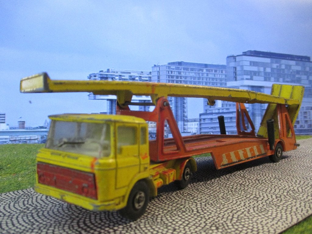 1/66 Daf 2600 Car Transporter Matchbox King Size No.11, Ophalen of Verzenden, Gebruikt, Auto