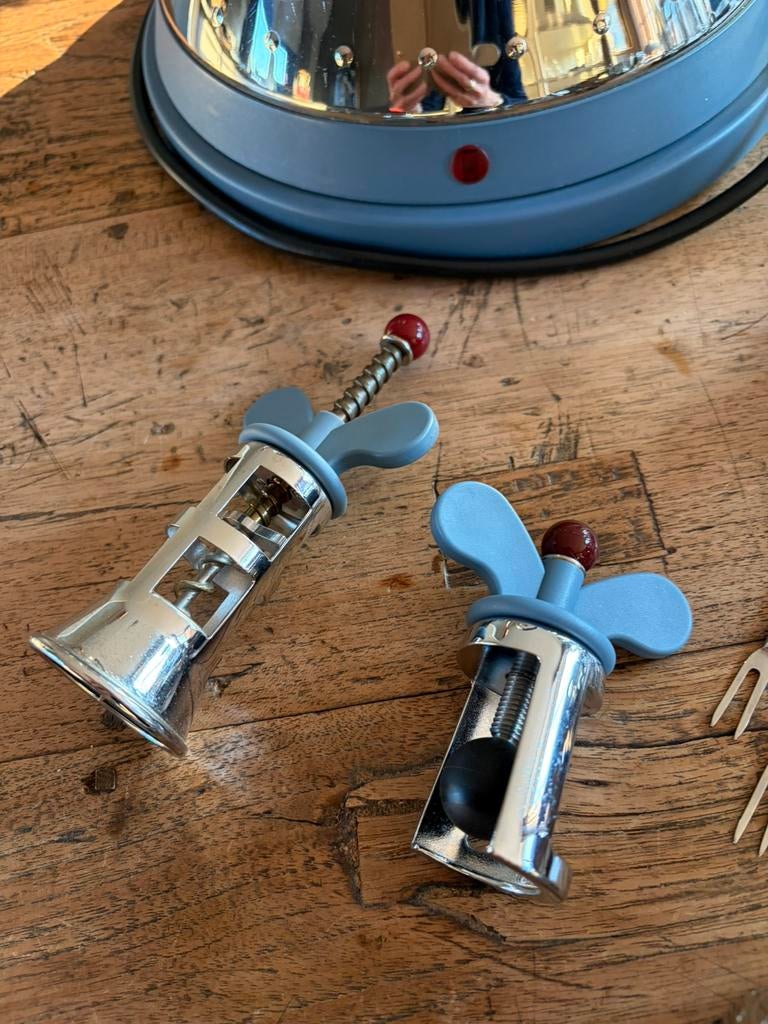 Alessi wijnfles ontkurker en champagne dop, Ophalen of Verzenden, Zo goed als nieuw