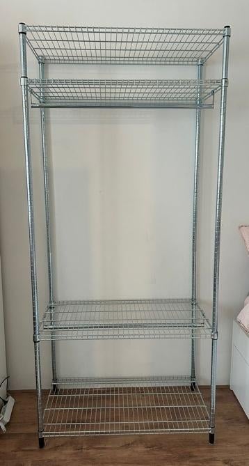 Omar stelling kast Ikea rek met kledingroede verzinkt, Huis en Inrichting, Kasten | Stellingkasten, Ophalen, Zo goed als nieuw